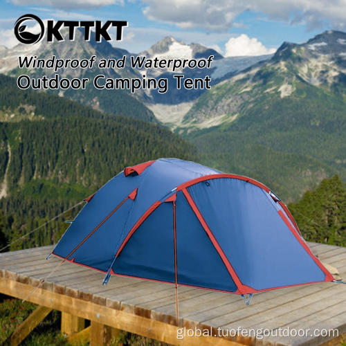 3.2kg blue camping trekking double tent Wind Resistant